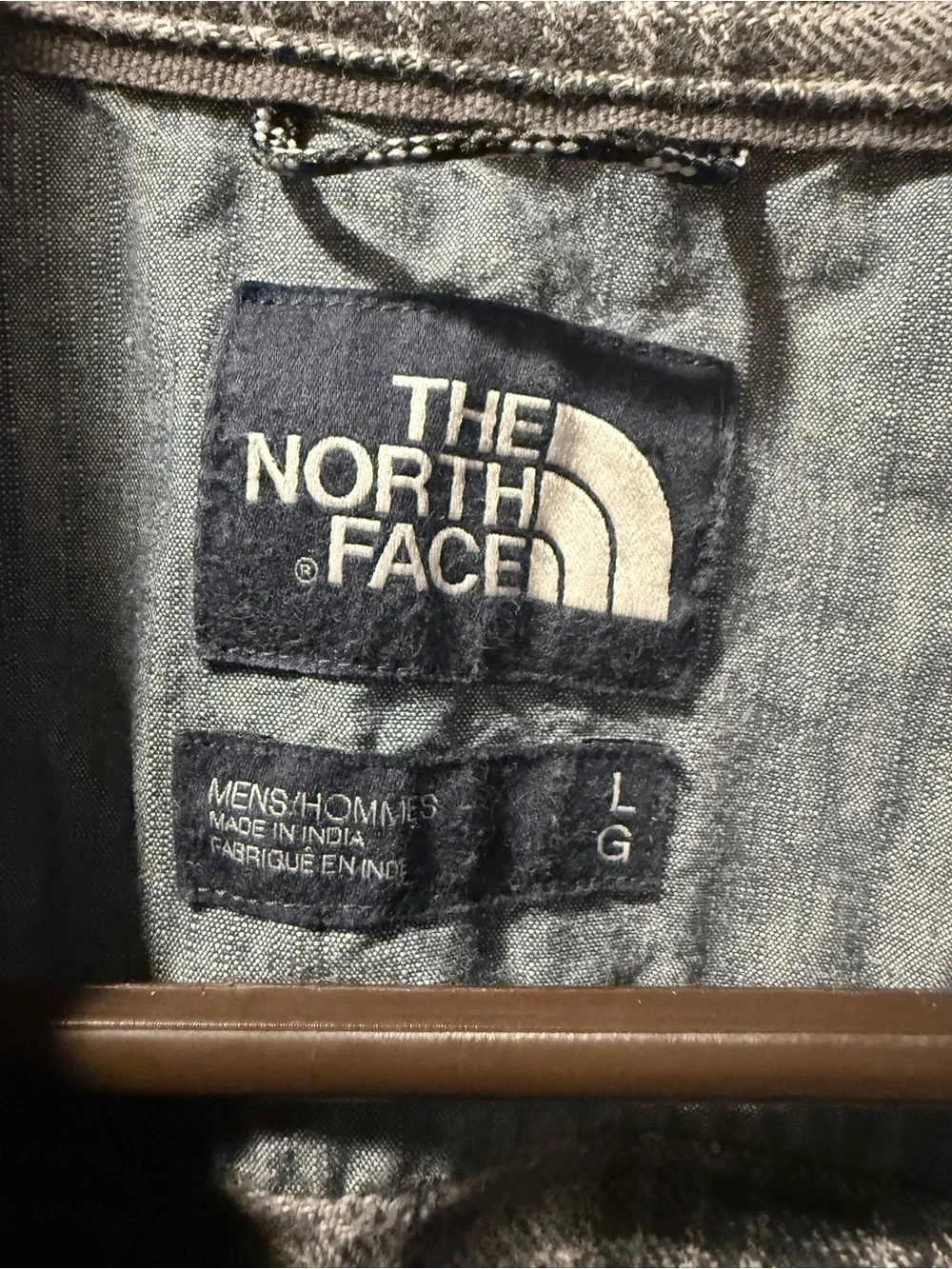 The North Face Gray Plaid Flannel Button-Up Shirt